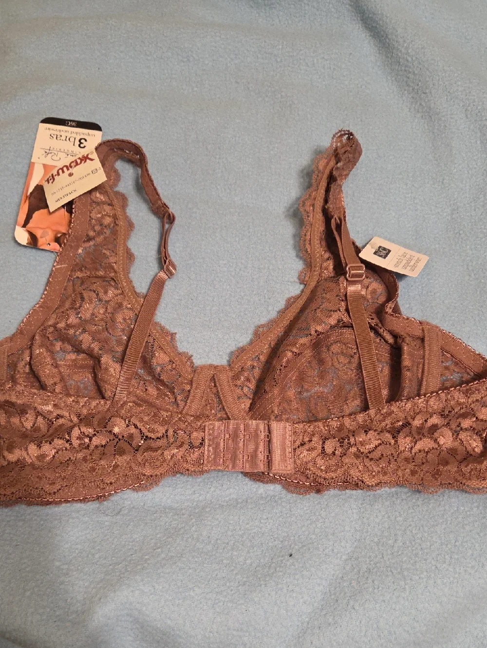 Rene Rofe NWT Lace Underwire unpadded Bra  Brown. 36C - Picture 2 of 3